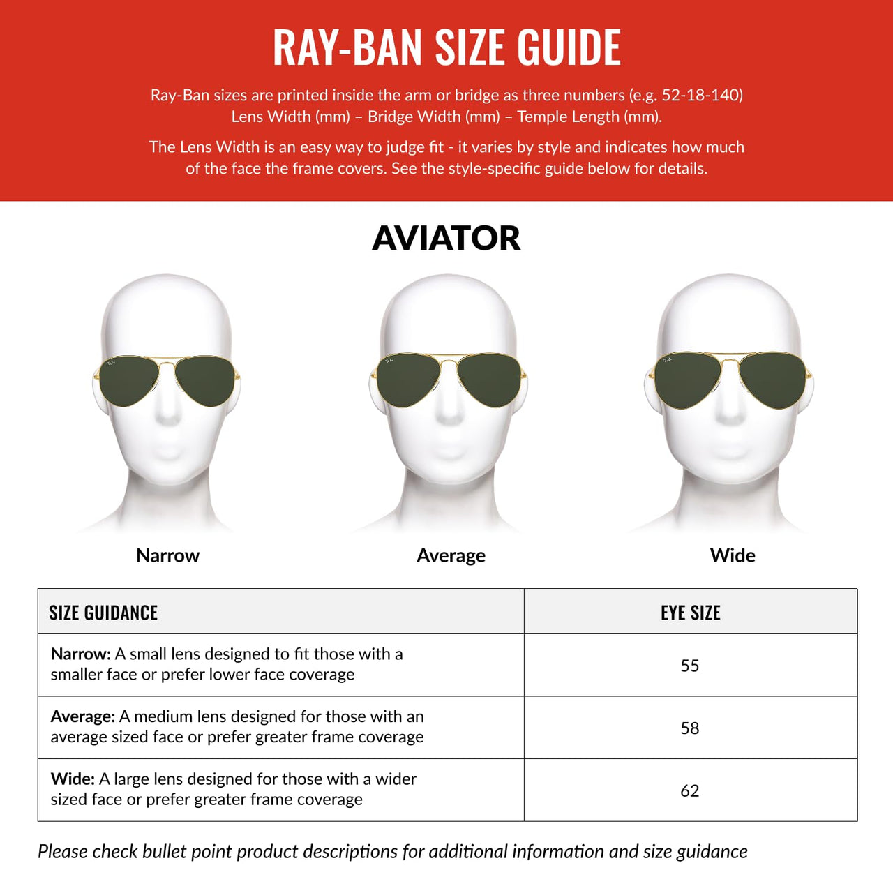 Ray-Ban RB3025 Classic Aviator Sunglasses, Gold/Clear Gradient Brown, 58 mm
