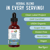 Thumbnail for MaryRuth Organics, Herbal Supplement Drop, Calmness & Relaxation, Pack of 1, USDA Kava Root, Sugar/Gluten Free, Support Sleep, Calm & Stress Relief, Vegan, Non-GMO, 30 Servings