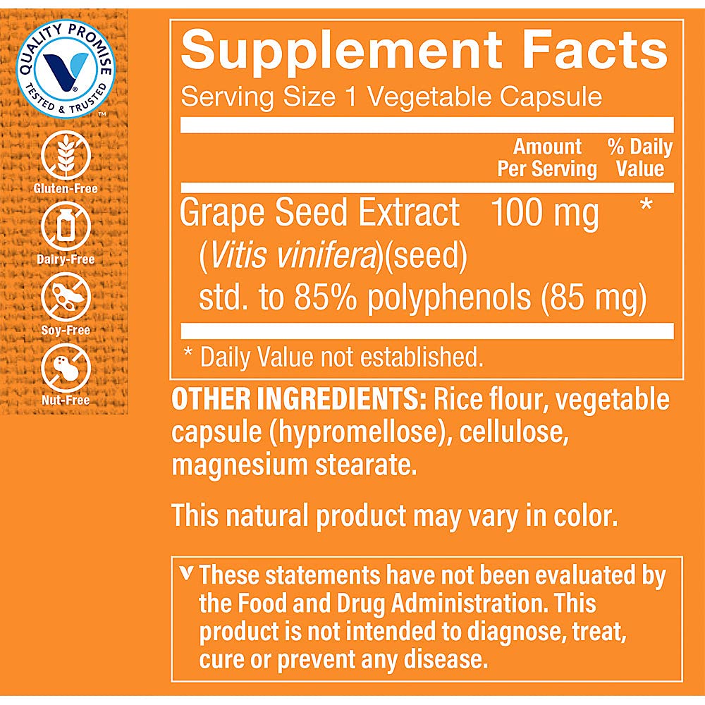 The Vitamin Shoppe Grape Seed Extract 100 (120 Capsules) (120 Capsules)