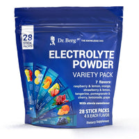 Thumbnail for Dr. Berg Sugar Free Electrolyte Powder Packets (Variety Pack) - Daily Electrolyte Drink Mix - 28 Total Hydration Pouches Sugar Free - Keto Electrolytes Powder Packets No Sugar - 7 Delicious Flavors