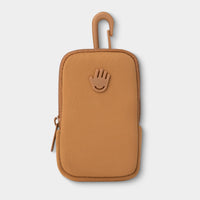 Thumbnail for Touchette Zippered Pouch, Attachable Fashion Accessory with Snap Hook for Touchland Hand Sanitizer 1FL OZ., Caramel