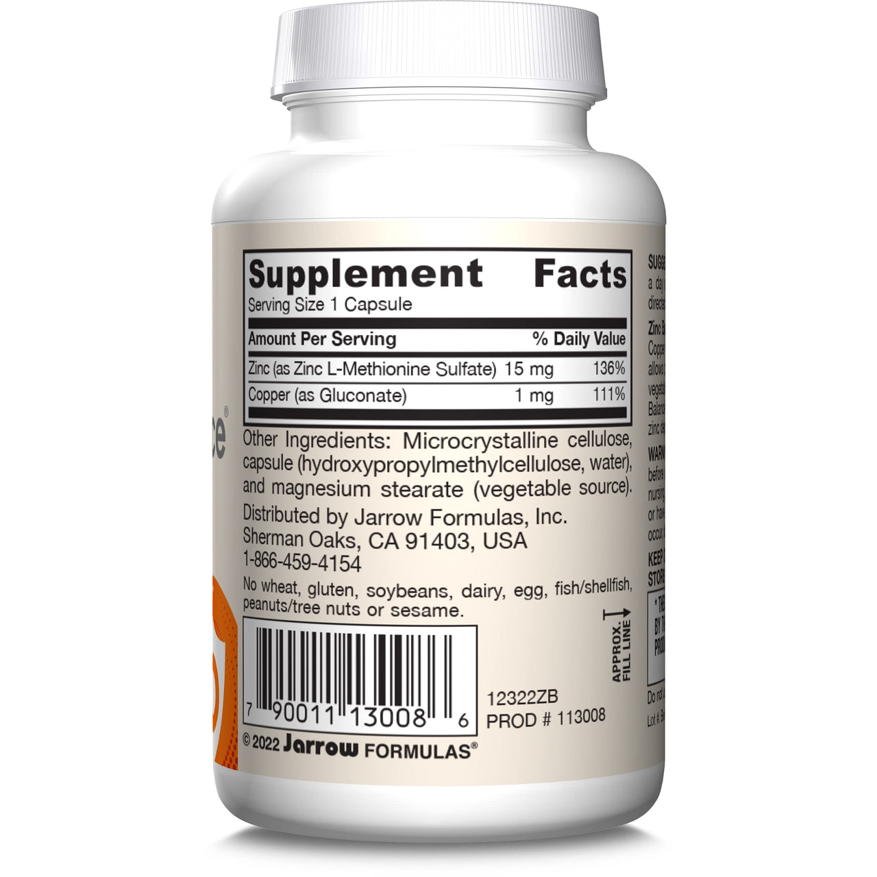 Jarrow Formulas Zinc Balance 15 mg - 100 Servings (Veggie Caps) - Zinc with Copper - Essential Minerals for Immune System Support - Immune Support Supplement - Gluten Free Copper Supplement, Vegan