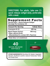 Thumbnail for Nature's Truth CoQ10 400mg | Softgels | Maximum Strength | High Absorption | Non-GMO & Gluten Free Supplement