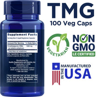 Thumbnail for Life Extension TMG 500mg, 100 Liquid Veg Caps - Trimethylglycine (Glycine Betaine) Supplement - Gluten Free, Non-GMO, Vegetarian