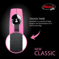 Thumbnail for FLEXI New Classic Tape Retractable Dog Leash for Medium Dogs Upto 55 lbs. – 16 ft., Pink | Tangle Free Pet Walking Leash with One-Handed Brake, Pause, Lock | German Quality Product
