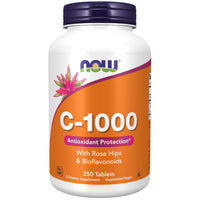 Thumbnail for NOW Supplements, Vitamin C-1,000 with Rose Hips & Bioflavonoids, Antioxidant Protection*, 250 Tablets
