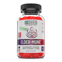 Thumbnail for Zhou Elder-Mune Elderberry Gummies with Vitamin C and Zinc - Daily Immune Support Supplement for Women & Men, Chewable Natural Black Elderberry for Adults & Children 4 & Up - 60 Gummies