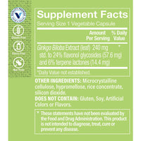 Thumbnail for The Vitamin Shoppe Ginkgo Biloba 240 MG - Memory Support, Mental Clarity & Circulation, Standardized Extract (120 Vegetable Capsules)