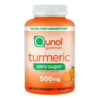 Thumbnail for Qunol Zero Sugar Turmeric Gummies, Gummy with 500mg Turmeric Curcumin, Joint Support Supplement, Ultra High Absorption Tumeric Curcumin, Vegetarian, Gluten Free, 120 Count