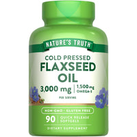 Thumbnail for Nature's Truth Flaxseed Oil Softgels | 90 Count | Cold Pressed, Non-GMO & Gluten Free Supplement
