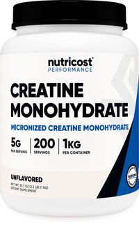 Thumbnail for Nutricost Creatine Monohydrate Micronized Powder (1 KG) - Pure Creatine Monohydrate