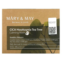 Thumbnail for Mary&May CICA Houttuynia Tea Tree Calming Mask - Daily Pull Out Sheet Mask for Instant Soothing & Moisturizing - Korean Skincare, Hypoallergenic and Cruelty-Free, 30 Sheets