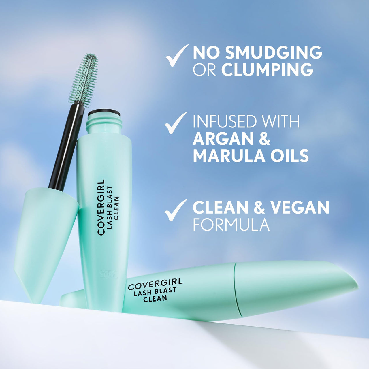 CoverGirl Lash Blast Clean Volume Waterproof Mascara, Vegan Formula, Volumizing, Smudge-Proof, Black Brown, 1 Count