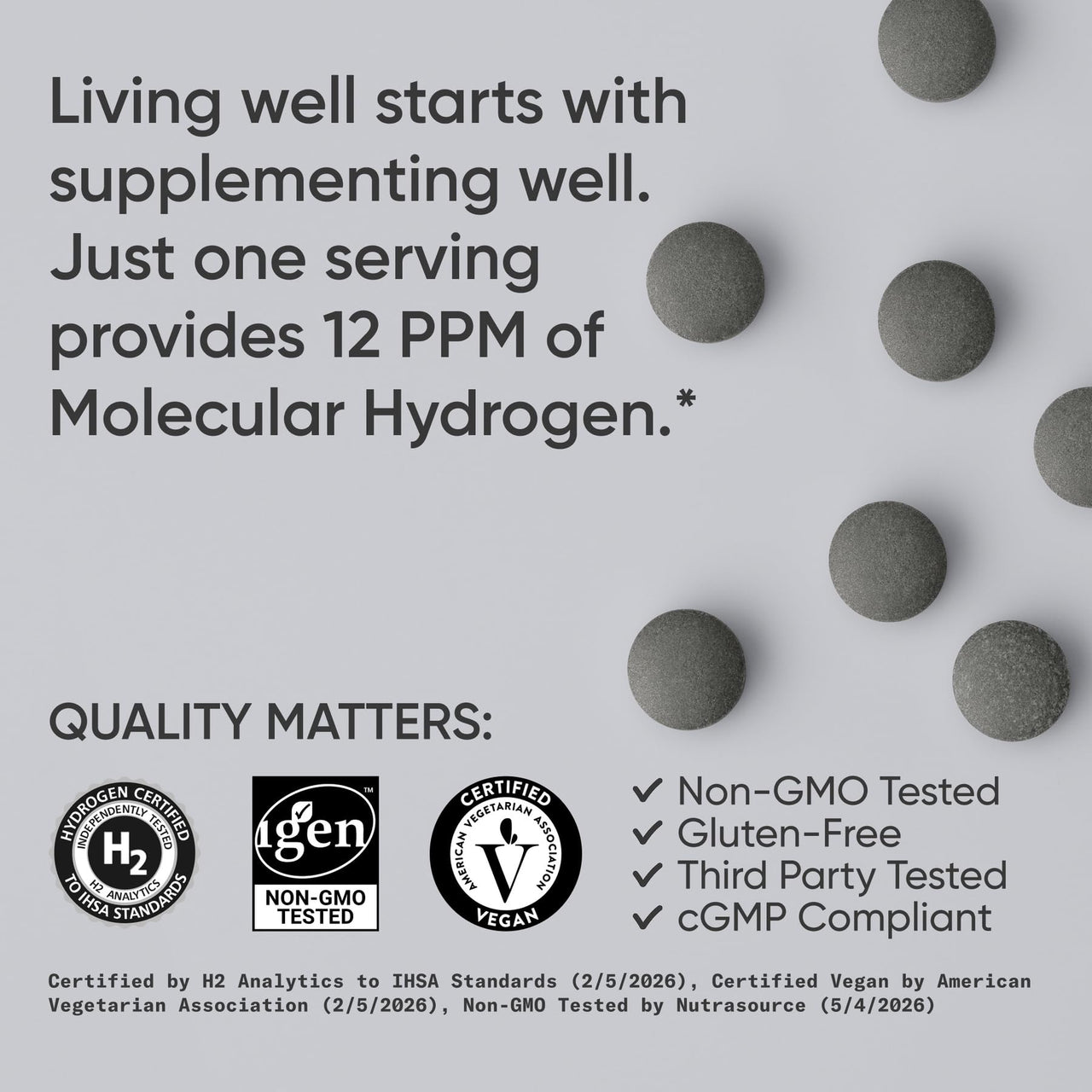 Sports Research® Molecular Hydrogen Water Tablets - Fast Dissolve H2 Tablets with Magnesium - Hydrogen Water - Antioxidant Water Enhancer with Magnesium* - Raspberry Flavor, 60 Servings
