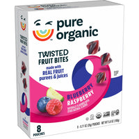 Thumbnail for Pure Organic Twisted Fruit Bites, Kids Snacks, Fruit Snacks, Blueberry Raspberry (16 Pouches)