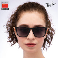 Thumbnail for Ray-Ban RB4187 CHRIS Square Shaped Non-Polarized Sunglasses for Men – Includes Official RAYBAN Eyewear Kit – Ideal Formal & Casual Wear Sunglasses – Light Grey Gradient Lens