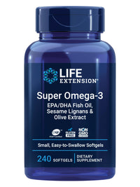 Thumbnail for Life Extension Super Omega-3 EPA/DHA Fish Oil, Sesame Lignans & Olive Extract – Heart Health, Brain Health, Inflammation Health Support, Gluten-Free, Easy to Swallow, Non-GMO, 240 Softgels