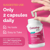 Thumbnail for CONCEIVE PLUS Fertility Detox After Birth Control - Prenatal Vitamins for Women Trying to Conceive, Antioxidants, Folic Acid, 60 Capsules, 30 Day Program