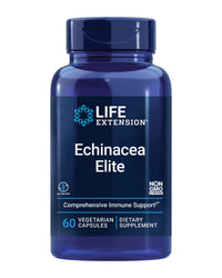 Thumbnail for Life Extension Echinacea Elite, E. purpurea, E. angustifolia, Whole-Plant Extract, Immune Support, Dual-extracts, standardized Formula, Gluten Free, Non-GMO, Vegetarian, 60 Capsules