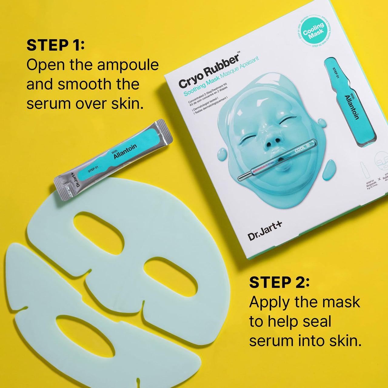 Dr.Jart+ Cryo Rubber Soothing Face Mask | Hydrates and Reduces Redness | Korean Skin Care | Travel Size, 1 Pack
