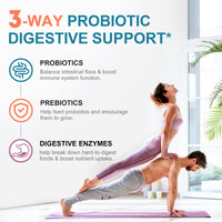 Thumbnail for CANLIST Probiotics 120 Billion CFUs 18 Strains, 3 Prebiotics & Digestive Enzymes for Men Women,Digestive & Immune Support,Shelf Stable Non-GMO 60 Capsules
