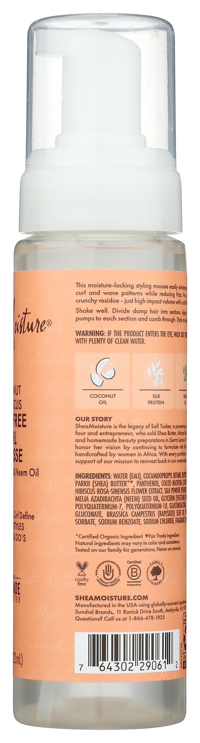 SHEA MOISTURE Sheamoisture Coconut & Hibiscus Frizz-free Curl Mousse - 7.5 Fl Oz, 7.5 Oz (290612 )