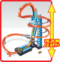Thumbnail for Hot Wheels Sky Crash Tower Track Set, 2.5+ ft / 83 cm High with Motorized Booster, Orange Track & 1 Hot Wheels Vehicle, Race Multiple Cars, Gift for Kids 5 to 10 Years Old & Up