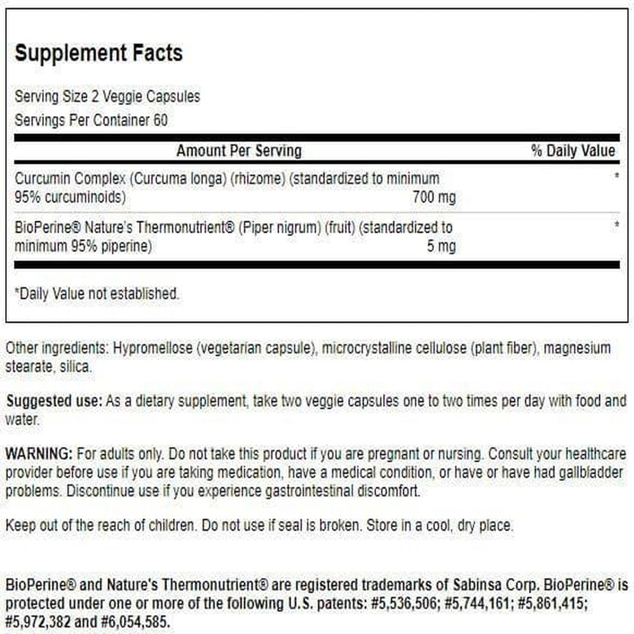 Swanson Curcumin Complex - Herbal Supplement Supporting Joint Health, Mobility & Physical Function - Standardized with BioPerine for Maximum Absorption - (120 Veggie Capsules)