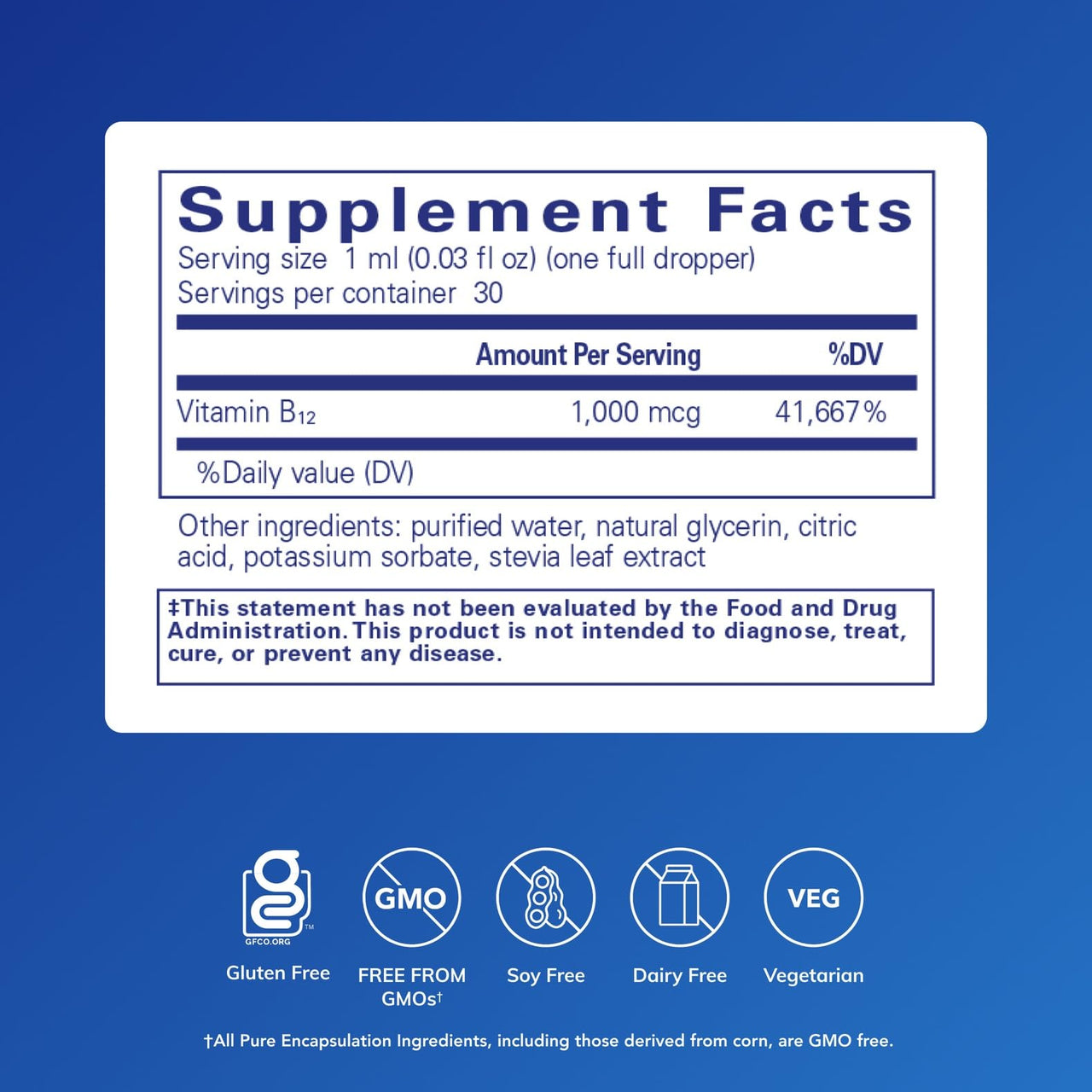 Pure Encapsulations B12 Liquid | 1,000 mcg Vitamin B12 (Methylcobalamin) Supplement to Support Nerves, Immune Health, Energy, and Cognitive Function* | 1 fl. oz.