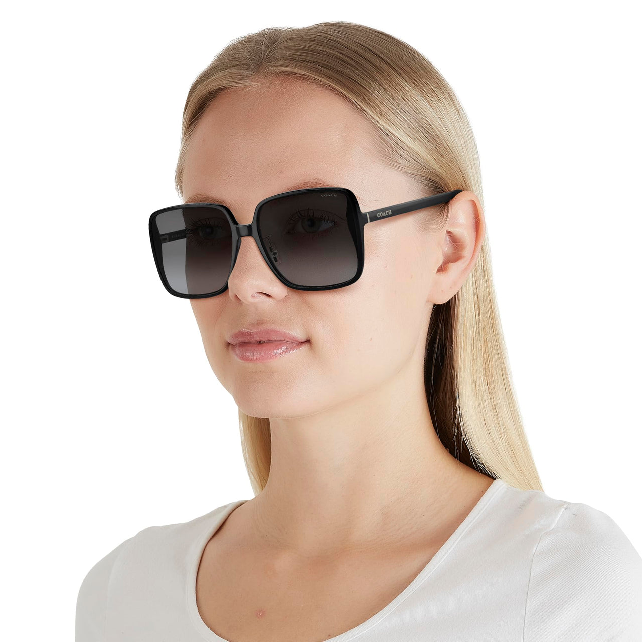 Coach Sunglasses HC 8368 D 50028G Ch572 Black Grey Gradient