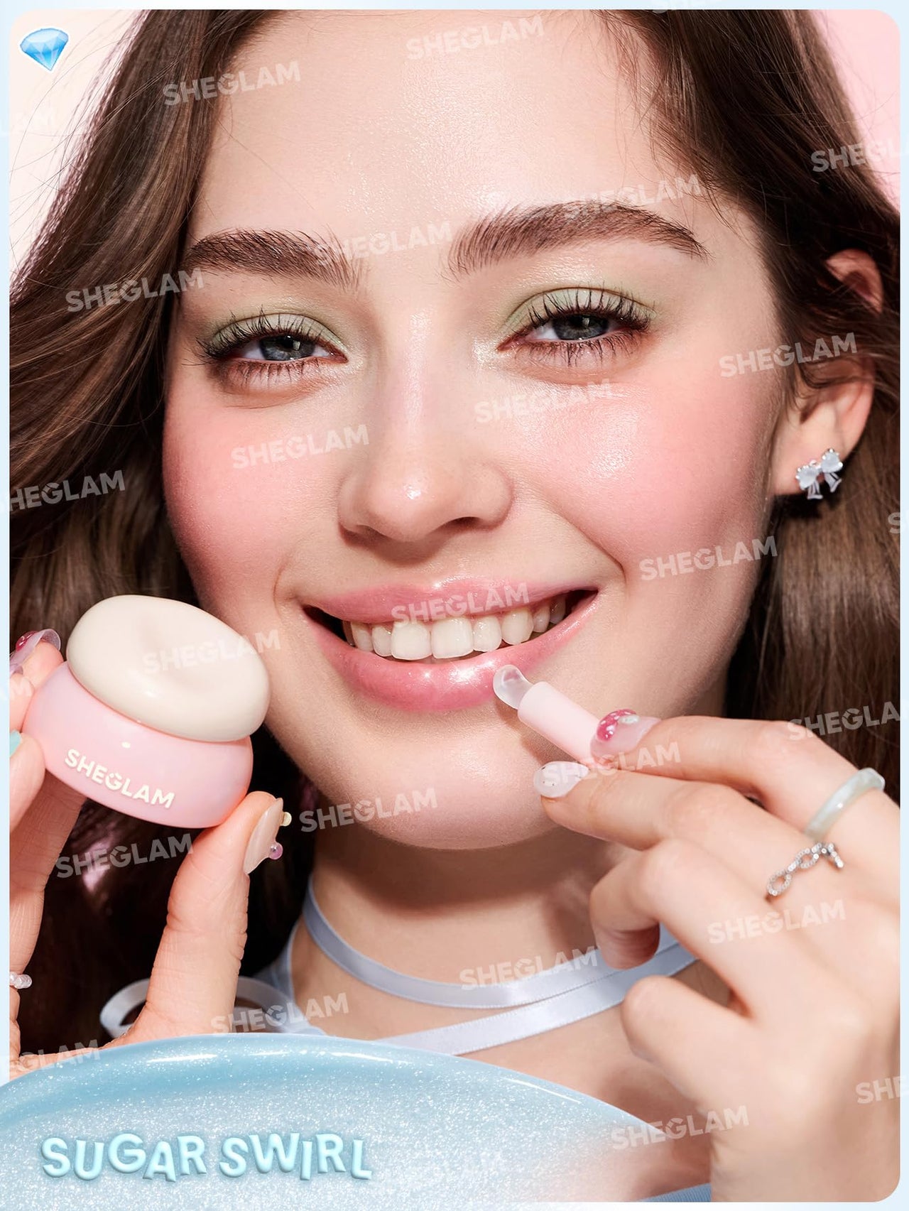SHEGLAM Hydra Jelly Pocket Lip Jam Hydrating Nourishing Lip Gloss Moisturizing Lip Makeup-Sugar Swirl
