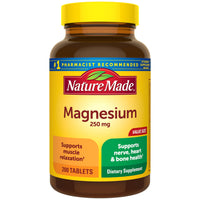 Thumbnail for Nature Made Magnesium Oxide 250 mg, Magnesium Supplements for Men and Women, Support for Muscle, Heart, Bone and Nerve Health, 200 Tablets, 200 Day Supply