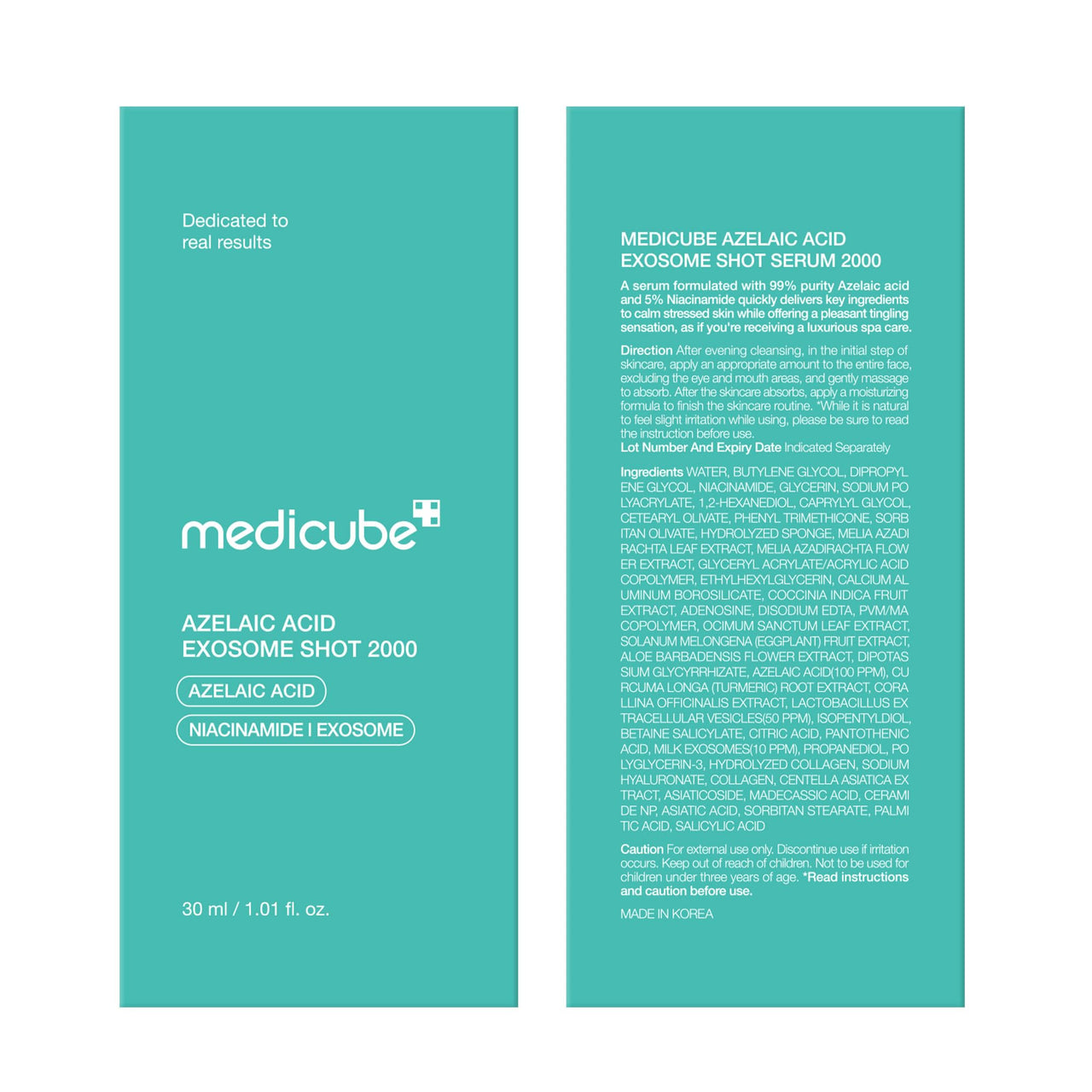 medicube Exosome Shot Azelaic Acid 2,000 PPM Spicule Facial Serum | Calm Redness Due to Dryness | Ideal for Use After Spot Care, Uneven Skin | Azelaic Acid, Niacinamide | Korean Skincare, 1.01 fl.oz