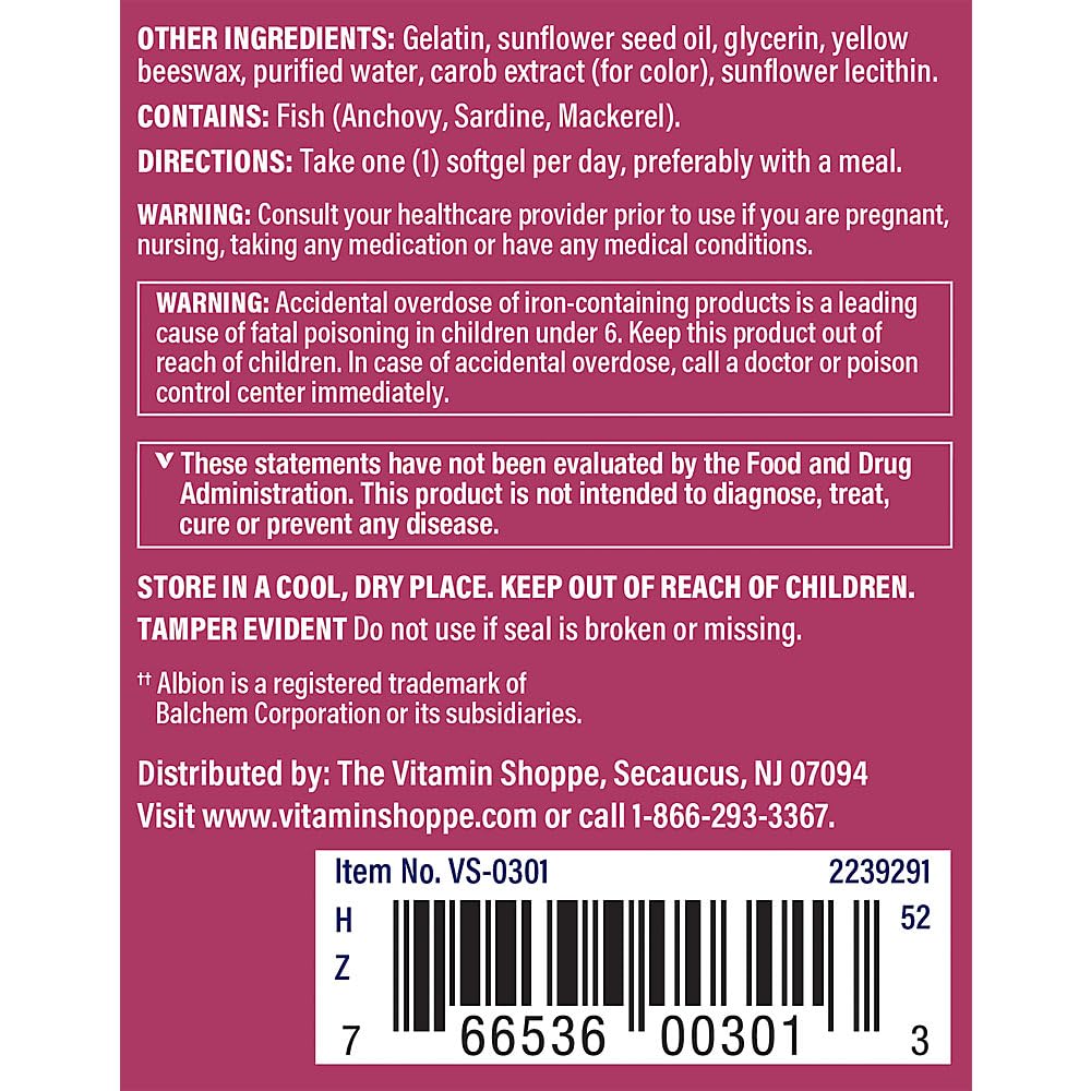 The Vitamin Shoppe One Daily Prenatal Multivitamin with DHA - Supports a Healthy Pregnancy & Fetal Development (60 Softgels)