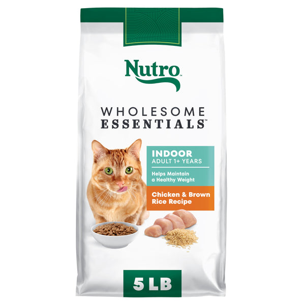 Nutro Wholesome Essentials Dry Cat Food, Indoor Cat Food Dry Chicken & Brown Rice Recipe, 5 lbs.
