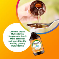 Thumbnail for Centrum Liquid Multivitamin for Adults, Multivitamin/Multimineral Supplement with B Vitamins and Antioxidants, Citrus Flavor - 8 Fl Oz