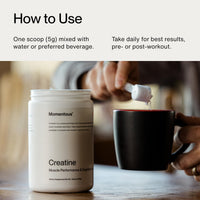 Thumbnail for Momentous Creatine Monohydrate Powder - Creatine Powder - Supports Strength, Lean Muscle, & Recovery for Men & Women - NSF Certified for Sport - 5 g per Serving - 90 Servings