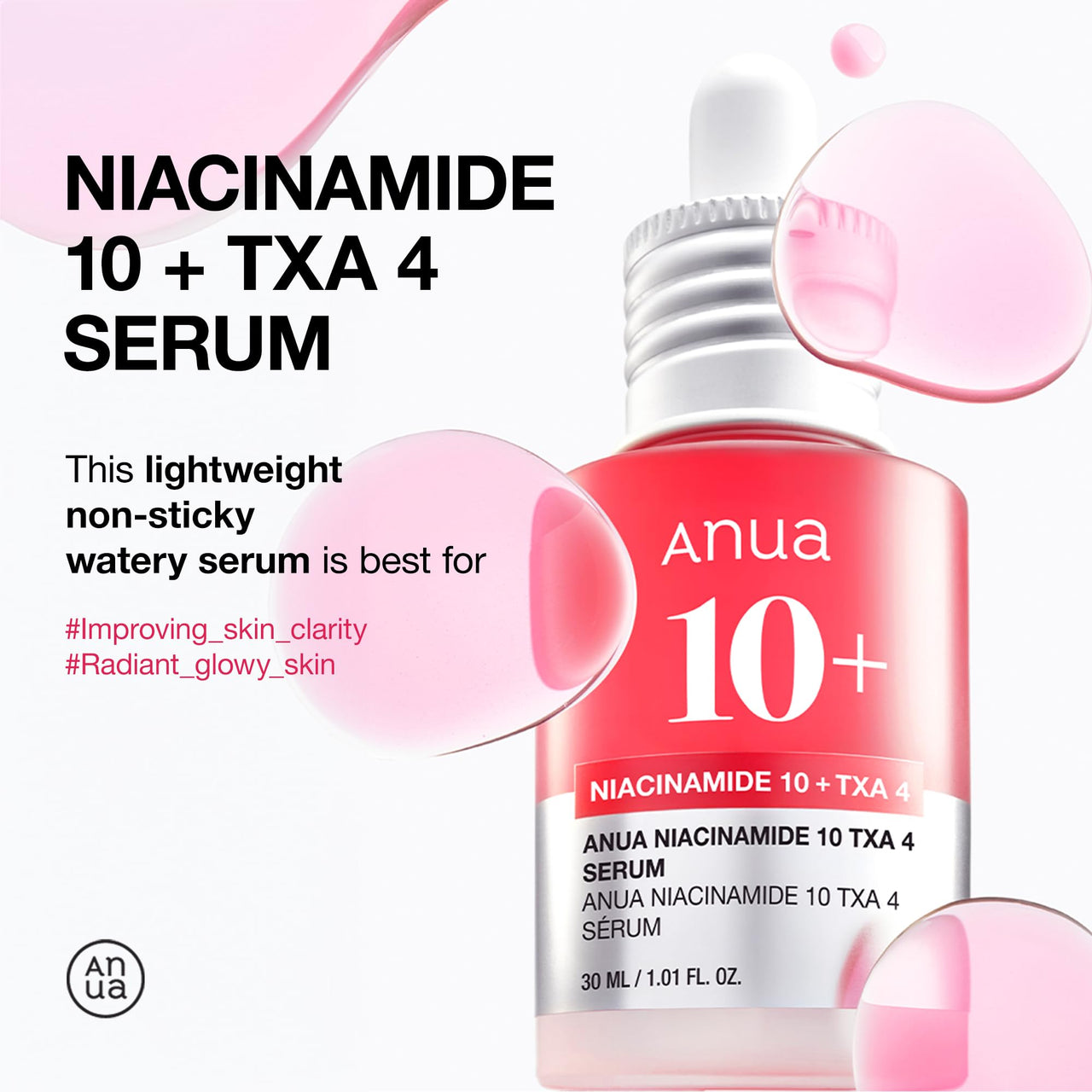 Anua 2% BHA + 10% Niacinamide Skin Booster Duo - 10% Niacinamide + 4% Tranexamic Acid Serum for Dull Skin, Gentle Exfoliating Toner, Salicylic Acid, for pore Control, Korean Skincare set