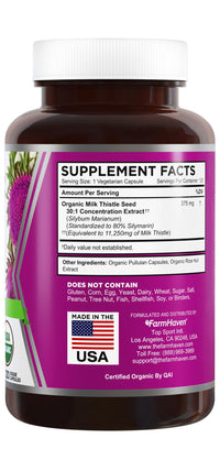 Thumbnail for FarmHaven USDA Organic Milk Thistle Capsules |30X Concentrated Seed Extract & 80% Silymarin Standardized - Supports Liver Function and Overall Health | Non-GMO | 120 Veggie Capsules
