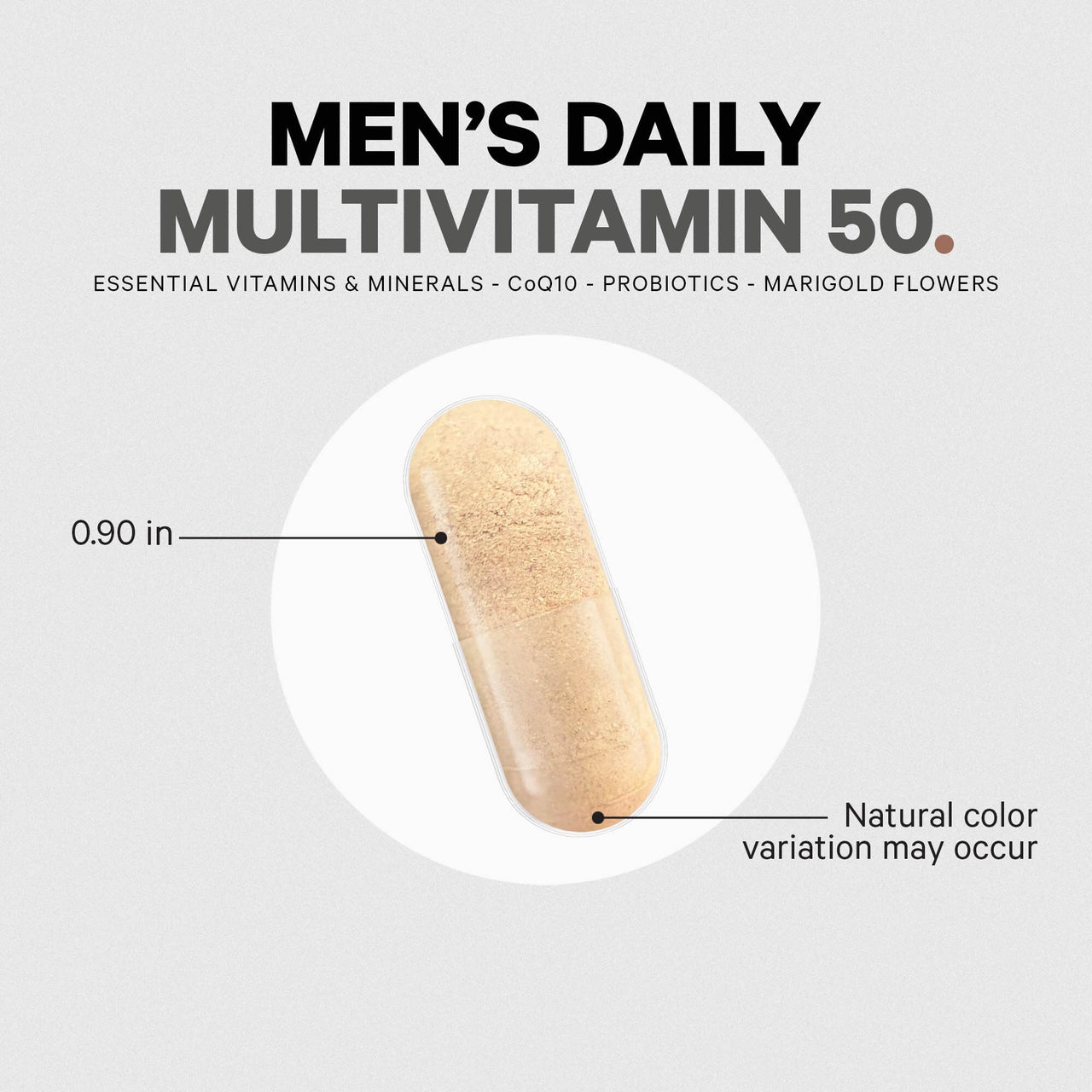 Codeage Men's Multivitamin 50 - Essential Vitamins & Minerals for Men Over 50 - Daily Multivitamins for Men Supplement - Vitamin A, C, D3, E, B6, B1, CoQ10, Probiotics, Lutein - Non-GMO - 30 Capsules