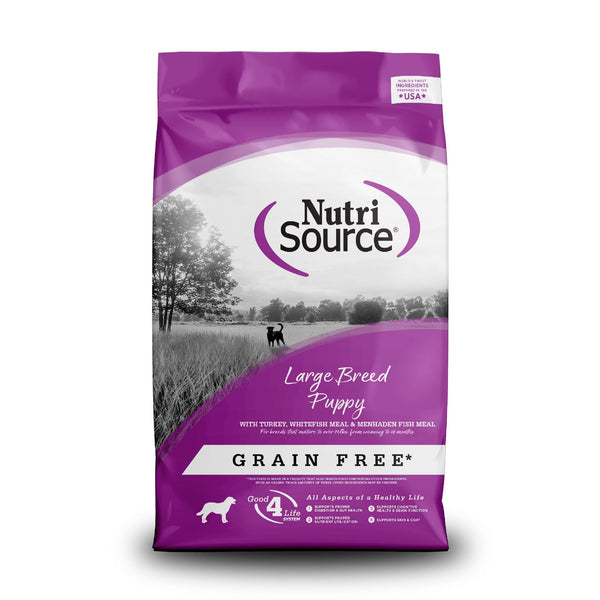 NutriSource Grain Free Dry Puppy Food for Large Breeds, Turkey, Whitefish and Menhaden Fish Meal, 12LB