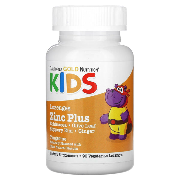 California Gold Nutrition Zinc Plus Lozenge for Children, Natural Tangerine, 90 Lozenges, 1 Count (Pack of 1)