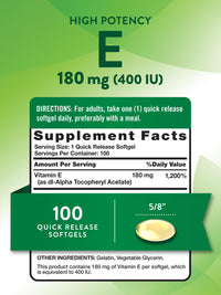 Thumbnail for Nature's Truth Vitamin E Softgels | 400 IU 180mg | 100 Count | Non-GMO & Gluten Free Supplement