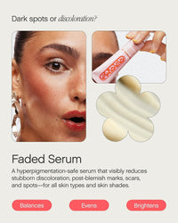 Thumbnail for Topicals Faded Brightening and Clearing Serum | Reduces Discoloration, Post-Blemish Marks, Scars and Spots | Contains Kojic Acid and Niacinamide | Dermatologist-tested, Vegan, Cruelty-Free (0.5 Fl Oz)
