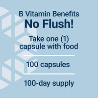 Thumbnail for Life Extension No Flush Niacin, B3 for Heart Health, Cholesterol & Energy Support, Non-GMO, Gluten-Free, 100 Capsules