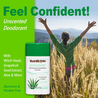 Thumbnail for NutriBiotic Unscented Deodorant with GSE, 2.6 Ounce Stick | with Witch Hazel, Grapefruit Seed Extract & Aloe | Vegan & Free of Aluminum, Paraben, Phthalates, Gluten, GMO's & Fragrance