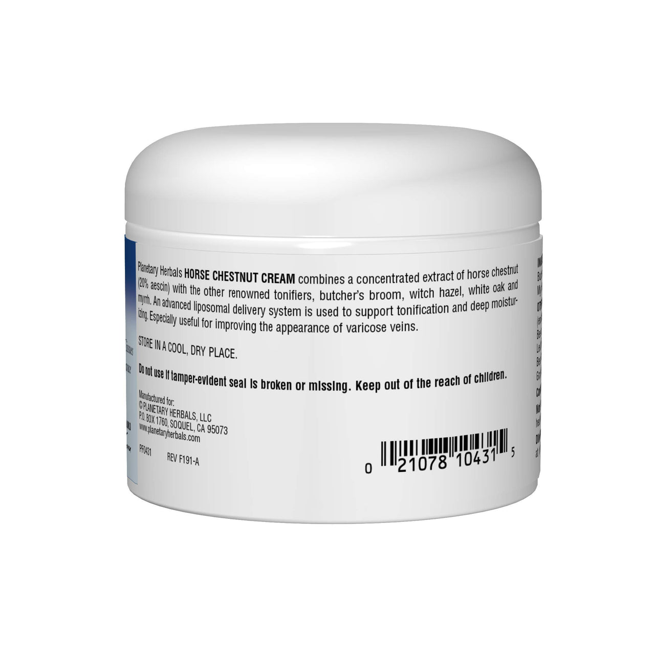 Planetary Herbals Horse Chestnut Cream - Tonifier for Tissues and Vein Appearance - 2 oz
