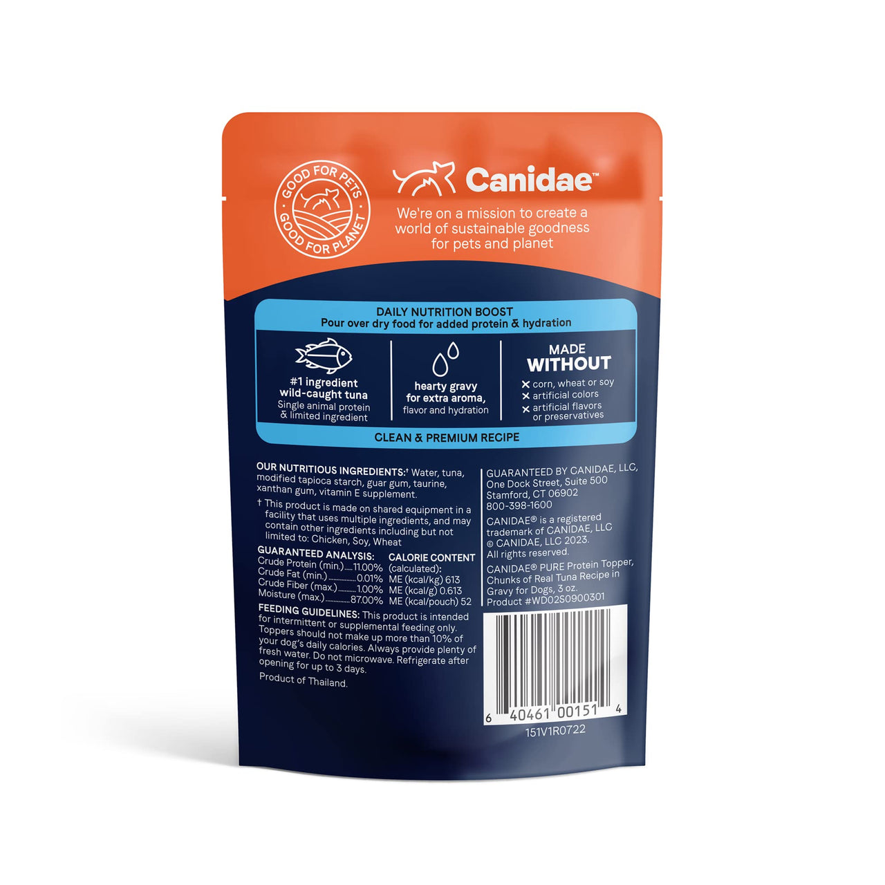 CANIDAE Pure Protein Topper Wet Dog Food, Chunks of Real Tuna in Gravy Recipe, 3 oz. (Case of 12)