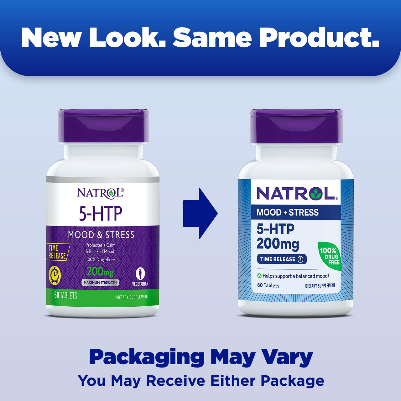 Natrol 5-HTP 200mg Dietary Supplement to Support a Balanced Mood, 60 Time Release Tablets, 60 Day Supply