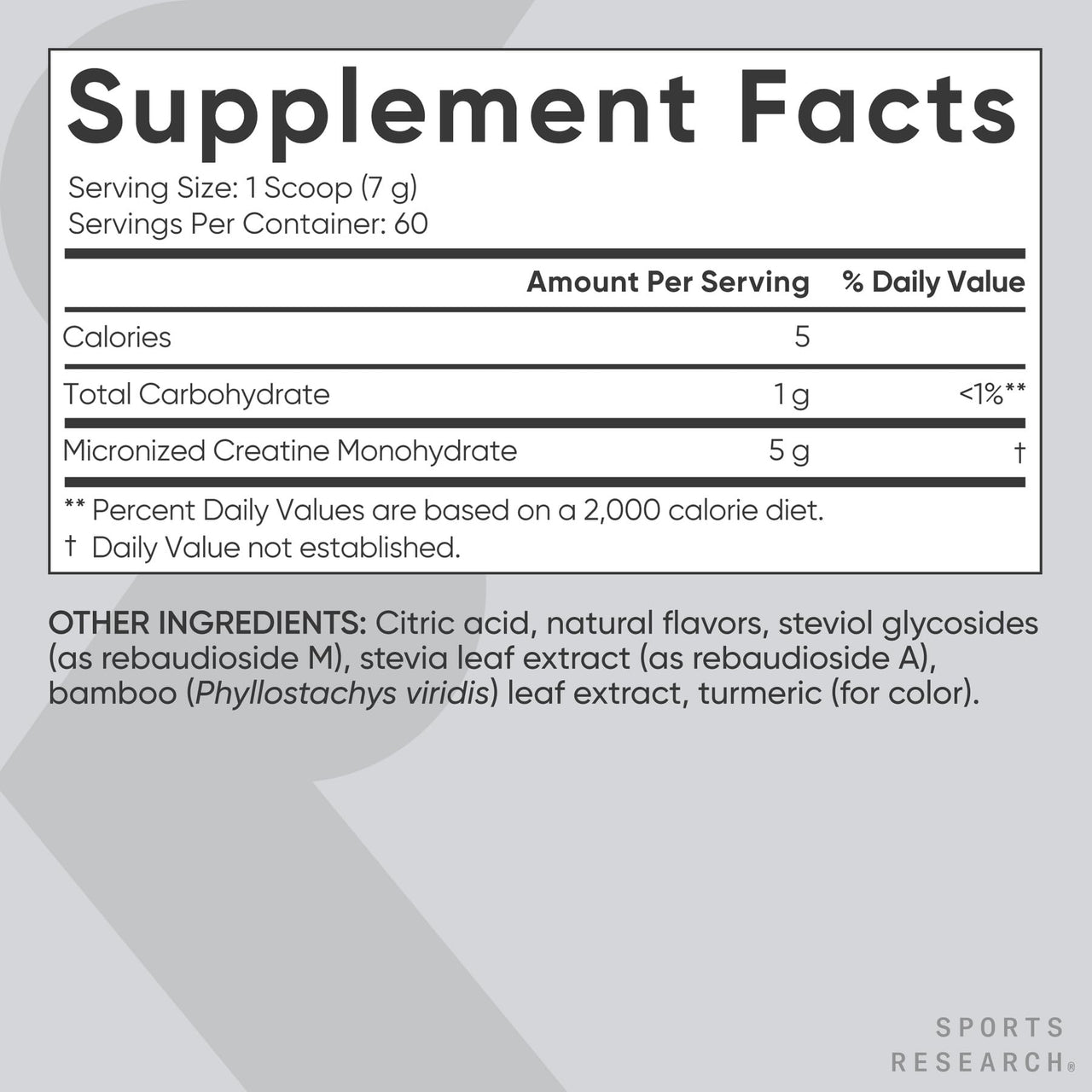 Sports Research® Creatine Monohydrate - Gain Lean Muscle, Improve Performance and Strength and Support Workout Recovery* - 5 g Micronized Creatine, Lemonade - 25 Servings